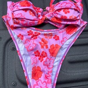 Pink, Orange & Red Floral Bikini - Brand